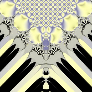 Elegant fractal design, abstract art, golden rays