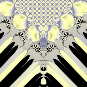Elegant fractal design, abstract art, golden rays