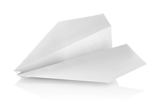 Paper plane isolated on a white background