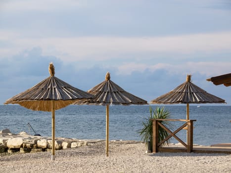 umbrellas on the exotic beach