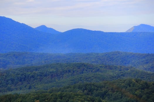 Summer beautiful landscape with Caucasus green mountains