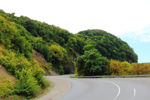 Summer beautiful landscape with Caucasus green mountains