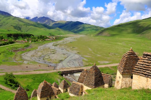 Image of dead town in Caucasus mountains