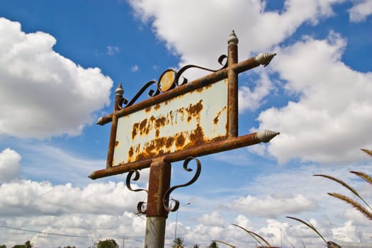 blank old fashion metal sign