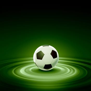 Black and white football or soccer ball, colour illustration