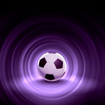 Black and white football or soccer ball, colour illustration