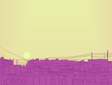 image of a rising sun. Vector illustration.