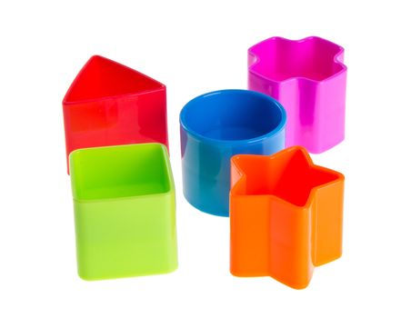 Shape Sorter. Stacks of Shape Sorter Toy Blocks on background