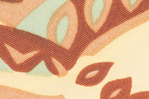 Close up shot of brown floral fabric texture