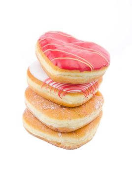 Donut, Heart Shaped Pastry on the background