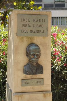 Monument honouring the famous Cuban poet Jose Marti, in Genoa, Italy
