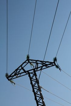 T shaped electric pole in metal
