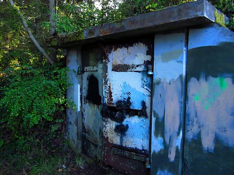 A photograph of an old abandoned building.