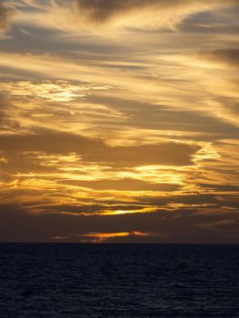 orange sunset over the sea