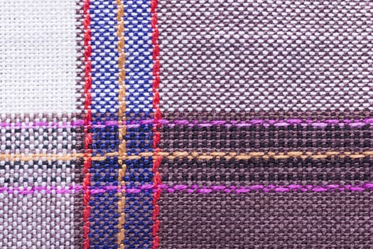 Close up shot of vintage geometric fabric texture