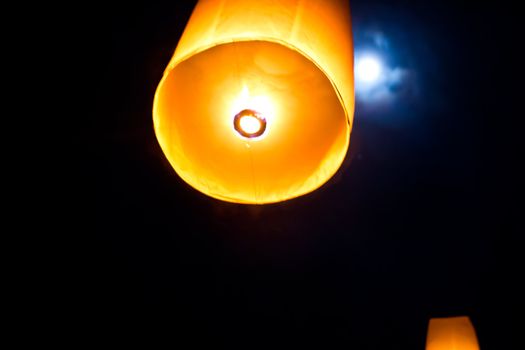 Sky lanterns festival,Thailand, Loy Krathong and Yi Peng Festival