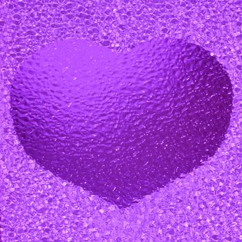 close-up shot of a colorful violet crystal heart bachground