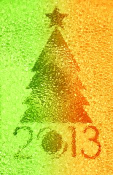 Closeup shot of Christmas tree crystal background