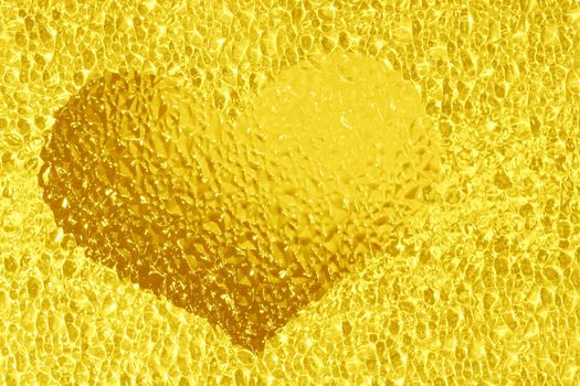 closeup shot of colorful golden crystal heart