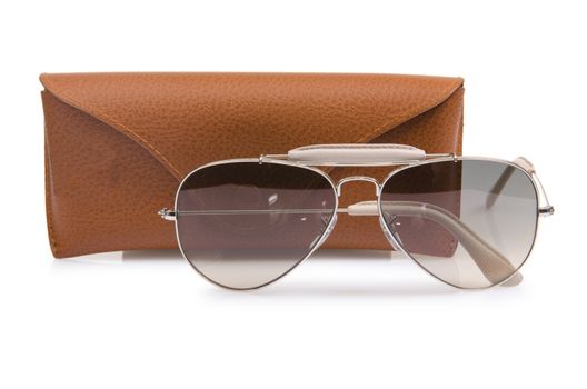 Elegant sunglasses isolated on the white