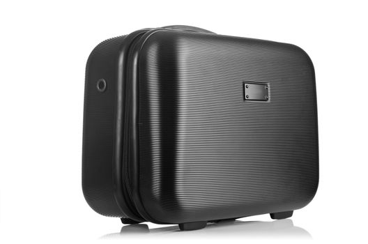 Travel luggage isolated on the white background