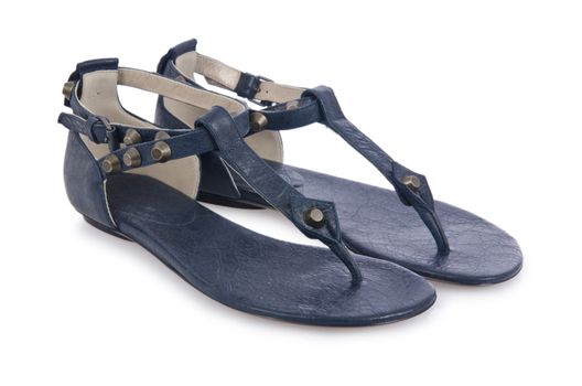 Woman sandals isolated on the white