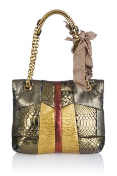 Nice elegant woman bag isolated on the white