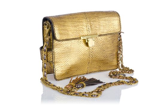 Nice elegant woman bag isolated on the white