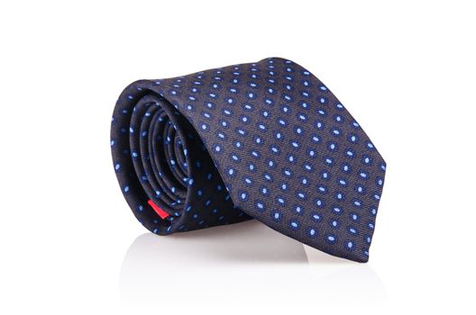 Elegant silk male tie ( necktie ) on white