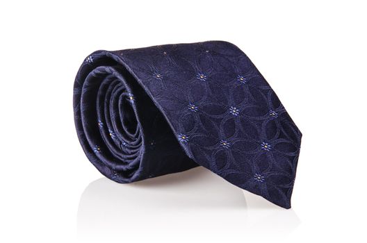 Elegant silk male tie ( necktie ) on white
