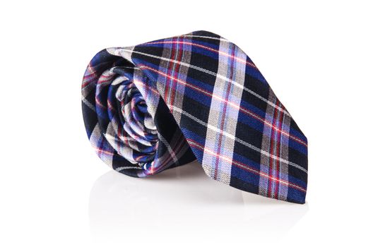Elegant silk male tie ( necktie ) on white