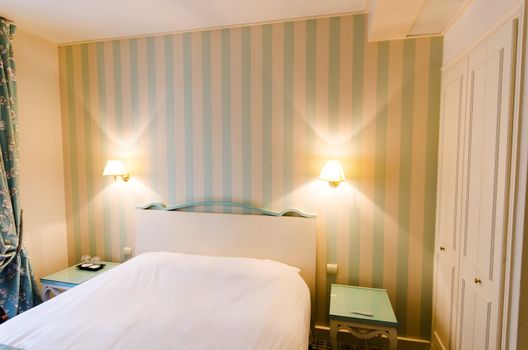 Hotel room with double bed