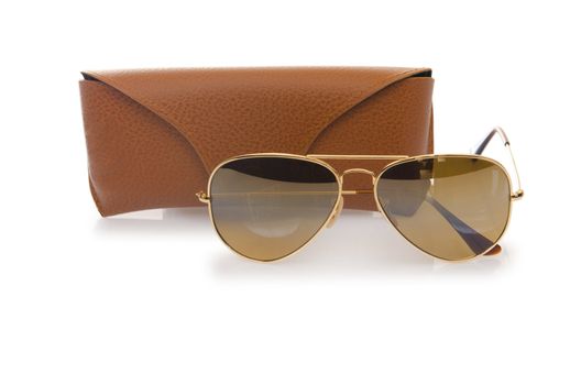Elegant sunglasses isolated on the white
