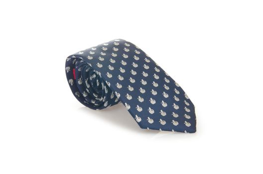 Elegant silk male tie ( necktie ) on white