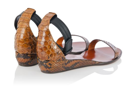 Woman sandals isolated on the white