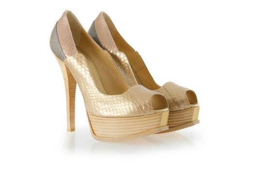 Nice woman shoes isolated on white