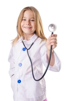 Little girl in doctor costume
