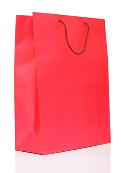 colorful shopping red bag isolated on white background