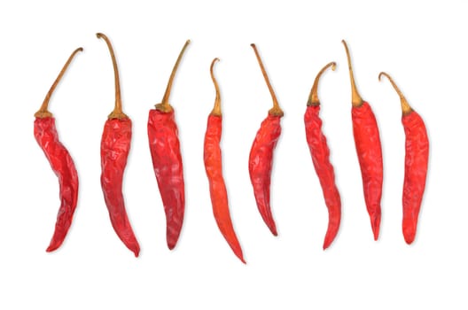 Dried Chili Peppers With Clipping Path
