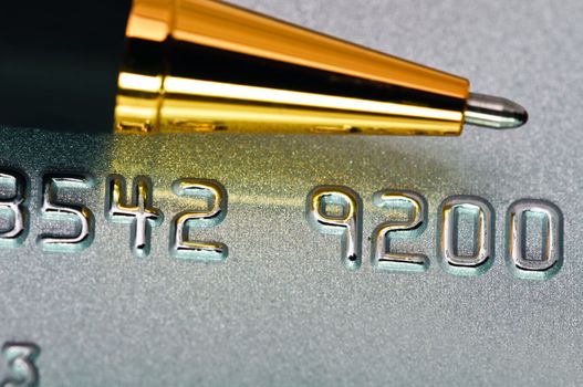 Macro picture of a credit card as a background.