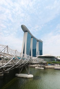 SINGAPORE - SEP 8: Marina Bay Sands on Sep 8, 2012  in Singapore. It is an integrated resort. Developed by Las Vegas Sands, it is billed as the world's most expensive standalone casino property at S$8 billion