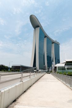 SINGAPORE - SEP 8: Marina Bay Sands on Sep 8, 2012  in Singapore. It is an integrated resort. Developed by Las Vegas Sands, it is billed as the world's most expensive standalone casino property at S$8 billion