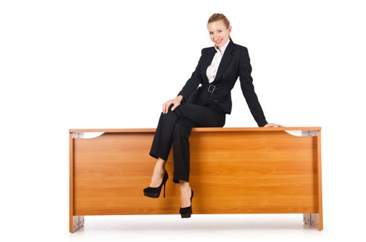 Businesswoman woman on the desk