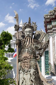 the ancient Chinese warrior statues at thailand.