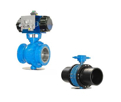 Stop valves with manual and automatic drive