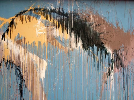 wall with splashes of colored paint