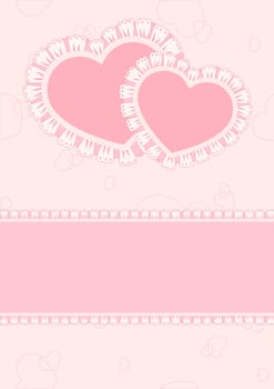 Greeting card with heart and place for text on the various holidays