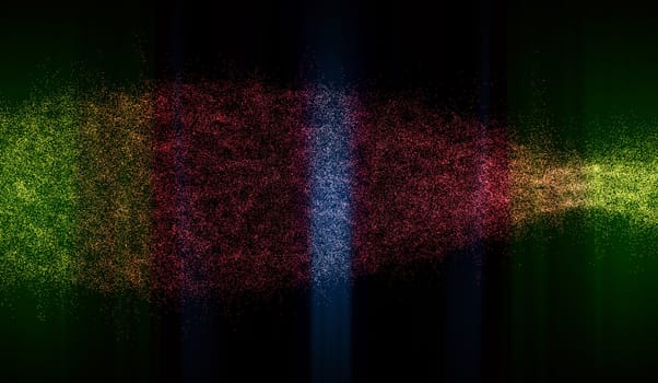 Abstract color space star with dark background 