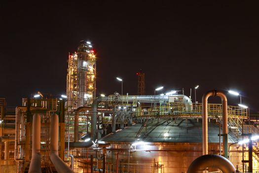  Night scene of Petro and chemica factory - Eastern of Thailand