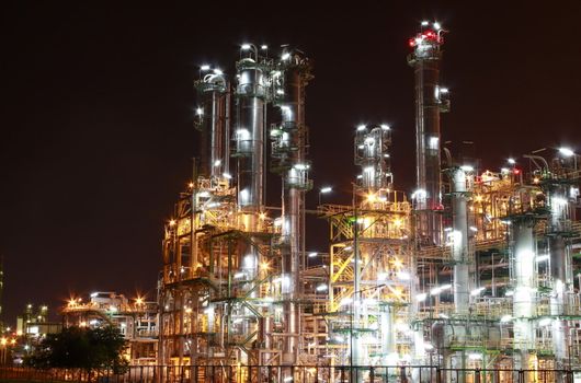  Night scene of Petro and chemica factory - Eastern of Thailand